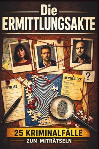 Die Ermittlungsakte – 25 Kriminalfälle zum Miträtseln: Werde zum Ermittler und analysiere Hinweise, prüfe Alibis und finde den Täter | interaktives ... - interaktive Krimi-Rätselbuchreihe, Band 1)