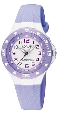 Lorus Kids Mädchen-Uhr Edelstahl und Kunststoff mit Urethanband RRX51CX9