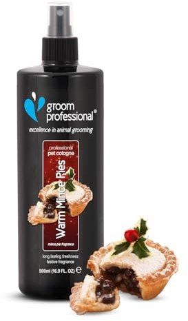 GROOM PROFESSIONAL Warm Mince Pies Haustier Parfüm, Exzellenz in Sachen Haustierpflege, Hundeparfüm mit einem echten festlichen Duft, hergestellt in Großbritannien, 500ml