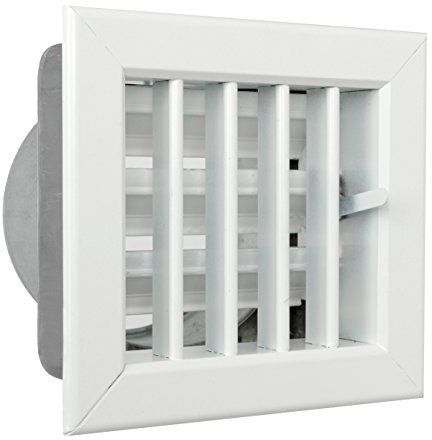 La Ventilazione GCSIB1413080 Griglia di Ventilazione in alluminio verniciato bianco dimensioni 140x130 mm, per foro 111x111 mm; ideale per camini