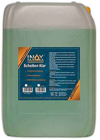 INOX® Scheibenreiniger Konzentrat 25  L – Scheibenwischwasser-Zusatz für Autoscheiben | Universeller Glasreiniger für Wischwasser | Konzentrat für Glatte Oberflächen