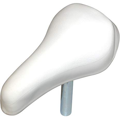 cyclingcolors Children's Comfort Bicycle Saddle with Stem Ø22 mm Draisienne BMX Tricycle Universal with High Density Foam (White)