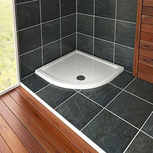 Quadrant 700 x 700mm Shower Tray Pearlstone for Shower Enclosure Cubicle with Waste Trap