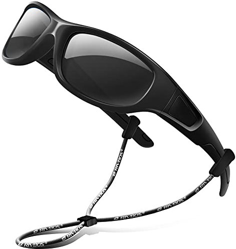 RIVBOS Gummi Sonnenbrille kinder Polarisierter UV400 Schutz Flexiblem Brille mit Riemen Jungen Mädchen Baby und Kinder Alter 3-10 RBK037