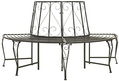 vidaXL Panchina Semicircolare per Albero 160 cm in Acciaio