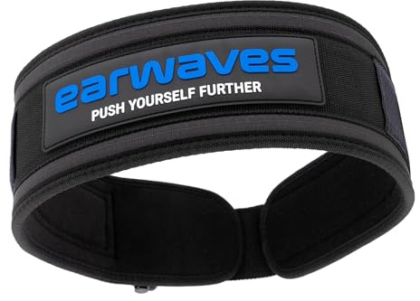 Earwaves ® ATLAS™ Belt I Cinturón halterofilia lumbar levantamiento de peso I Zona lumar ancha I Velcro largo I Hebilla cierre seguridad I Sentadillas, peso muerto I Espacio para parches