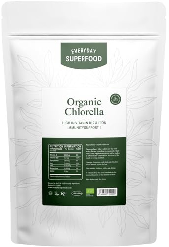 Everyday Superfood Organic Chlorella Tablet 1800 Tablets, Broken Cell Wall Compressed Raw Chlorella Powder