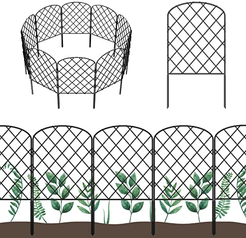 OUSHENG 10 Pack Decorative Garden Fence, Total 10ft(L) x 24in(H)