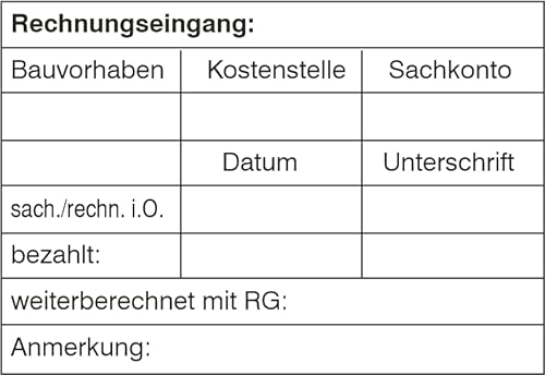 Kontierungsstempel/Rechnungsprüfung - mit trodat Professional 5208 – Custom- (68x47 mm) in verschiedenen Ausführungen, Büro, Buchungsstempel, Firmenstempel