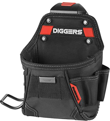 Diggers Tools - Allrounder M Werkzeugtasche - [ Profi Quick Klik System ] Flexibel Kombinierbare Werkzeugtasche Gürtel - Hochwertige Gürteltasche Werkzeug für Elektriker, Dachdecker & Zimmerer