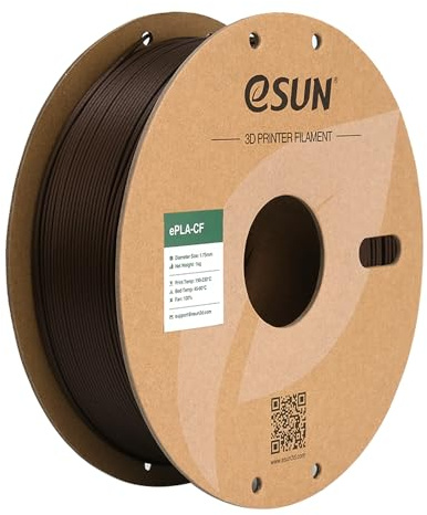eSUN Kohlefaser Gefüllt PLA Filament 1.75mm, PLA-CF Carbon Fiber Filled PLA Filament Maßgenauigkeit +/- 0.03mm, 1KG Spule (2.2 LBS) 3D Druck Materialien für FDM 3D Drucker,Rot