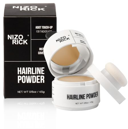 Poudre de Retouche Racines Cheveux Jaune Foncé,Hairline Powder,Retouche Instantanée Racine Cheveux Blanc & Zones Clairsemées,Avec Miroir & Applicateu 4.5g