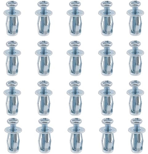 Hohlraumdübel, 20 Stück Hohlraum Metallanker M4x20, Schraube Blütenblatt Expansion Nut, für Metall Eisenblech Dünne Wände Hohltüren Hohlplatten