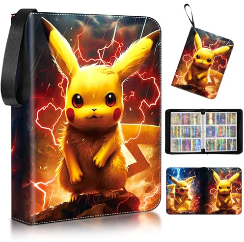 Sammelalbum für Karten, Tragbar Sammelkarten Album, 900 Karten Kapazität Sammelnalbum karten Hefte Ordner Buch, Card Binder Dies ist ein Geschenk für Sammler und Kinder, mit 50PCS Abnehmbaren Hüllen.