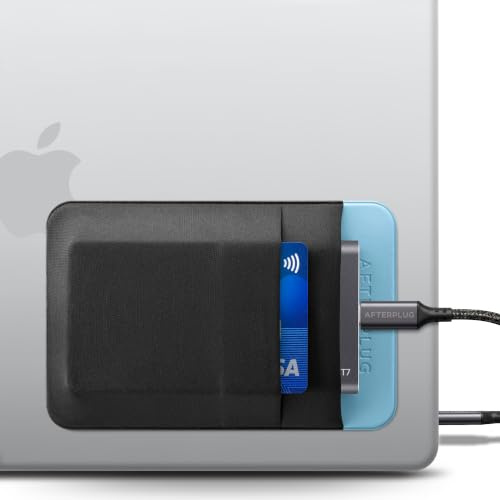 Afterplug Pochette Adhésive 2 Poches pour Disque Dur d'Ordinateur Portable, Poche Autocollante Réutilisable pour SSD Portable, HDD, Souris Fine et Câbles (Petite - Compatible SSD)