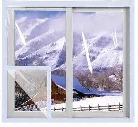 Transparent Film D'isolation Thermique pour Fenêtre Imperméable Film de Survitrage Thermo pour Maison/Magasin/Garage, Couverture de Fenêtre Isolée(50x100 cm)