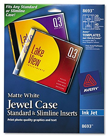 AVE8693 - Inkjet CD/DVD Jewel Case Inserts