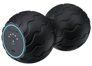 Wave Series Wave Duo - Rouleau vibrant en mousse ergonomique - Rouleau conçu pour les muscles, pour les athlètes - Ciblant les muscles du dos, de la nuque et de la colonne vertébrale