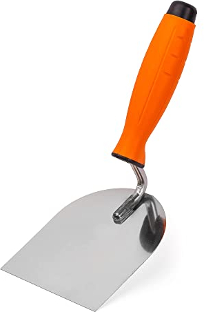 Mivos Truelle de Maçon 100 x 120 mm avec Poignée Souple - Spatule de Plâtre en Acier Inoxydable - Truelle de Stucateur - Fabriquée en UE