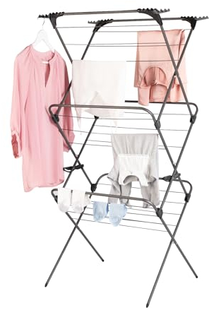 Minky Premium Sure Grip - Stendibiancheria a 3 livelli, in acciaio inox, color canna di fucile, dimensioni standard