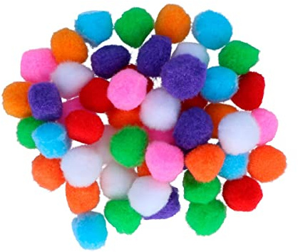 INNSPIRO Pompones polipropileno mix 25mm. 50u., ideal para manualidades con niños, decoraciones y actividades creativas