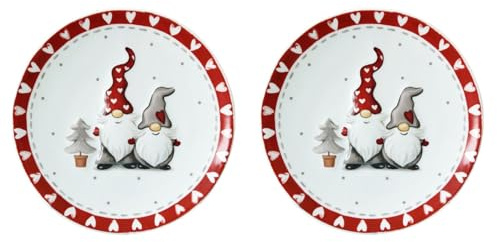 Cabilock Piatto da torta 2 pezzi Fantastico porzione Natale antipasto insalata titolare elegante forma decorativa GNOME snack matrimonio pasta stoviglie biscotti forno dessert pezzo con