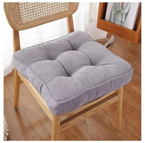LUBOSE Stolskuddöverdrag med band restaurang trädgård kudde sittdyna boosterkudde tatami golvkudde soffkudde (45 x 45 cm, grå)