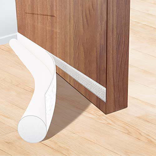 Burlete de Puerta de Entrada de 38 Pulgadas con Junta Autoadhesiva, Aislante Acústico y Cortavientos para Puertas Interiores y Frontales (Blanco)