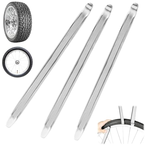 3 Pezzi Leve Smontagomme in Metallo 30cm, Leva per Pneumatici, Smonta Pneumatici Bicicletta Moto Auto, Smontagomme Manuale Riparazione Pneumatici, Set Smontagomme Ripara Cambio Gomme Bici
