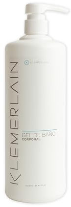 Klemerlain Gel de Baño Corporal Limpieza Suave e Hidratante para Todo Tipo de Piel con Aroma Delicado y Fórmula Respetuosa Sin Sulfatos. Uso Diario. 1 L