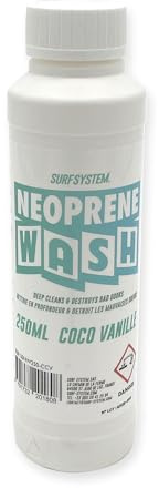 SURF SYSTEM Limpiador de neopreno, 250 ml, perfume exótico, elimina los olores, restaura la elasticidad (Coco-Vanilla Scent, 250 ml)