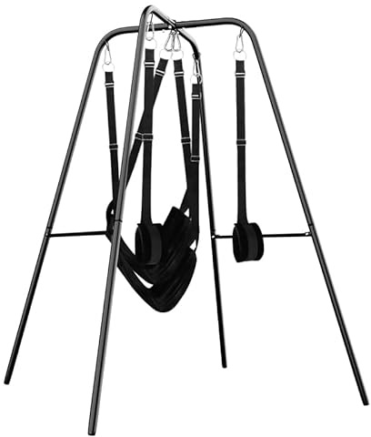 SAHOOSAFETY Love Swing Sex Swing, Easily Adjustable Sex Swing with Soft Straps, Swing with Steel Chain Holder Sex Toy for Men and Women(Lordosenstütze)