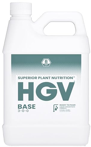 HGV Liquid Base – Premium Foundational Nutrients for All Growth Stages – Concentrated Liquid Fertilizer for Hydroponics & Soil – Universal Mineral Formula for Total Plant Health (2.5 Gallons)