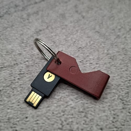ULEIVA Case Schutzhülle kompatibel mit Yubico Yubikey 5 NFC (USB-A)/ 5C NFC (USB-C) Schutzhülle für Sicherheitsschlüssel Farbwahl (Rot Metallic, 5 NFC (USB A))