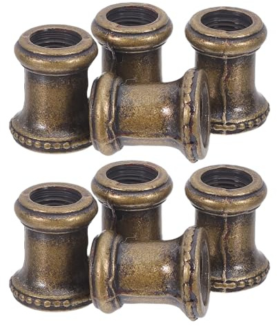 OUNONA 8pcs Zinc Alloy Lamp Connector Threaded Pipe Fitting 1cm Diameter for Pendant and Floor Lamp Repair Home Lighting Maintenance Supplies