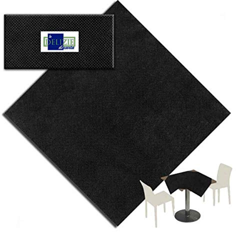 Delizie pappersdukar för bordsdukar av fibertyg, 100 x 100 cm, svart, 25 stycken