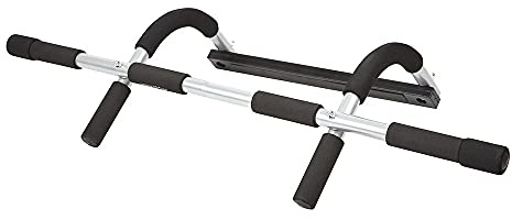 PhysioRoom Pull Up Bar Doorway - Multifunctional Door Pull Up for Home Gym Fitness (No Drilling Required), Ideal for Push Ups, Sit Ups, and Dips | Adjustable Steel with Foam Padded Home Bar Grips