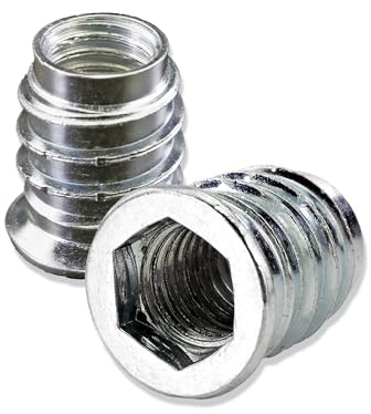 Mprofi MT® 50 Stycken | Inskruvsmutter M10x20mm | Gängmuff med Insex | Förzinkat Stål | För Trä och Möbler