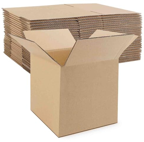 Mat Board Center, 8x8x8 Inches Shipping Boxes for Mailing Moving Packaging, 25 Pack Corrugated Cardboard Boxes for Small Business, Kraft