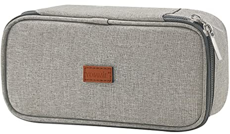 Yommie Federmäppchen Mädchen Schlampermäppchen Federtasche Mit Reißverschluss Single Etui Federmappe Erwachsene Organizer Für Teenager Jungen Grau
