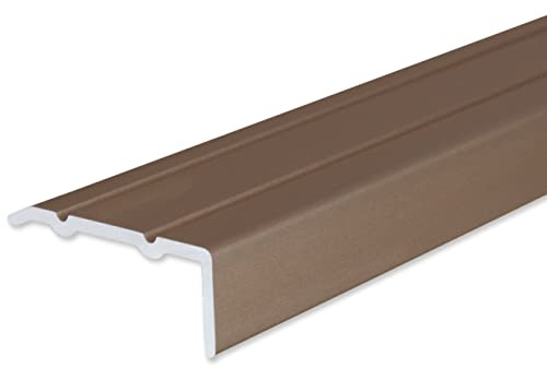 PROVISTON | Vinkelprofil | Aluminiumanodiserad | Bronsljus | Bredd 24,5 mm | Höjd 10 mm | Längd 1000 mm | Självhäftande | Trappkantprofil | Trappvinkel | Trappkant | Kombinera vinkel | 1 del