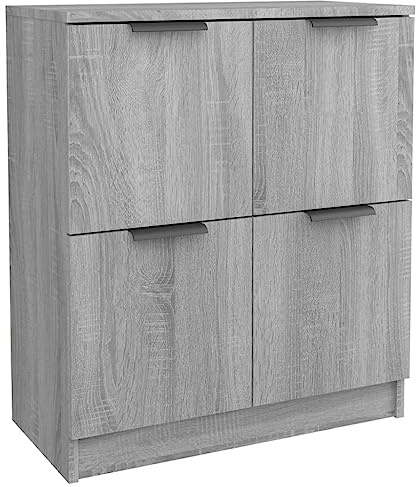 vidaXL Aparador Armario Auxiliar Alacena Mesa Consola Entrada Pasillo Vestíbulo Recibidor Mueble de Madera Contrachapada Gris Sonoma 60x30x70 cm