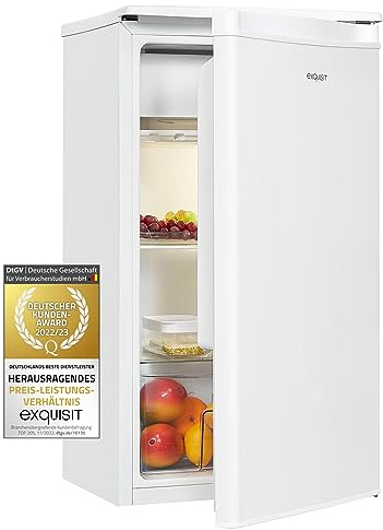 Exquisit Kühlschrank KS86-0-091F weiss | 79 l Nutzinhalt | Eisfach | LED-Beleuchtung | 45cm Breite