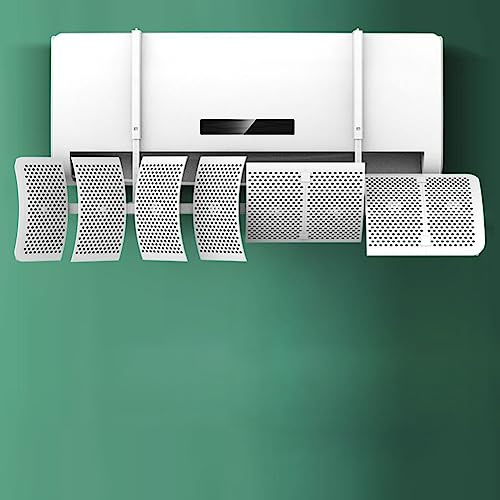 Deflettore di flusso per condizionatore a 8 foglie, deflettore per condizionatore, deflettore universale a parete per uscita diretta dell'aria per casa/ufficio, bianco (filtro anionico)