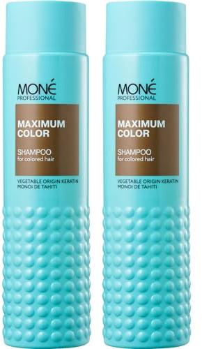 MONÉ PROFESSIONAL Champú de Queratina para Cabello Teñido (2x300ml) - Protección del Color - Nutre, Hidrata y Hace Brillar tu Cabello
