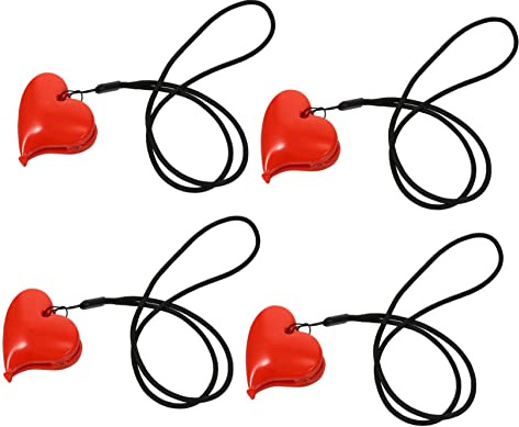 LIFKOME Clips Multifuncionales para Cochecito en Forma de Corazón para Bebés, 4 Piezas de Plástico Rojo, Sujetadores para Mantas y Toallas, Accesorios Seguros para Carrito y Uso Diario