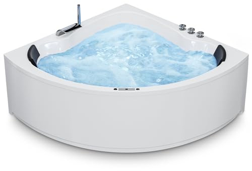 AQUADE Whirlpоol Badewanne - Eckbadewanne 150x150 cm Modell: Koblenz/Kassel Badewanne Komplettset Acryl Wanne - Wählen Sie Ihre perfekte Wanne/Whirlpоol: Basic, Classic, Air-Relax, Lux
