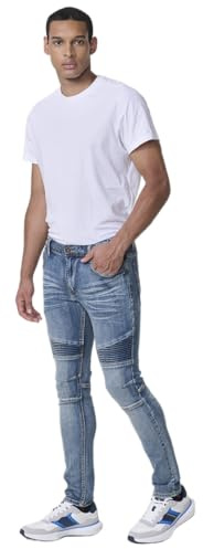 Koroshi Pantalón Vaquero Biker Skinny Fit Hombre Azul Claro, de Color Azul CL/Light Blue, Talla 30