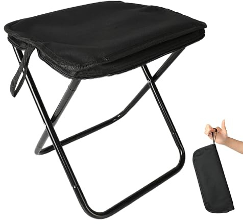 ZHABAYEN Portable Camping Stool, Foldable Outdoor Camping Foot Stool | Compact and Lightweight, Mini Backpack Stool for Mountaineering, Hiking, Fishing, Travel