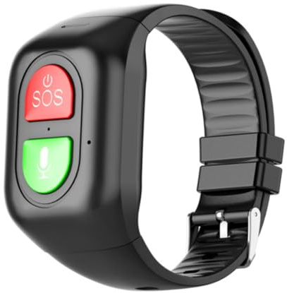 Syglawnd Rastreadores de Actividad física, Pulsera SOS Pulsera de Seguimiento GPS Ubicación Llamada de Emergencia Rastreadores de Actividad física Reloj para Personas Mayores Niños Negro, Emergencia